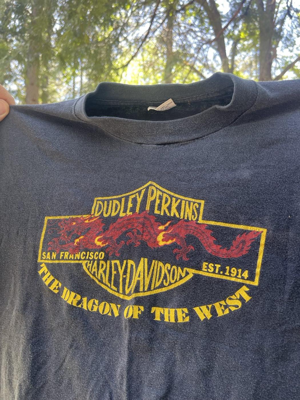 Vintage Dudley Perkins Co. San Francisco Harley-Davidson dealer t-shirt